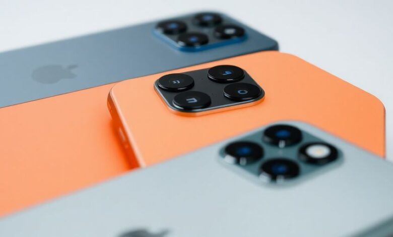 Close-up of iPhone 17 in vibrant colors on display.